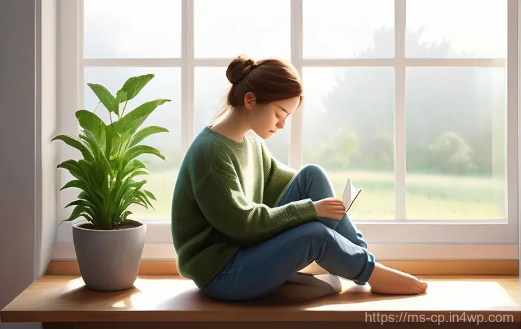 자기 객관화와 대인 관계 개선 - **Prompt: Cultivating Inner Peace and Self-Awareness**
A serene digital painting depicting a you...