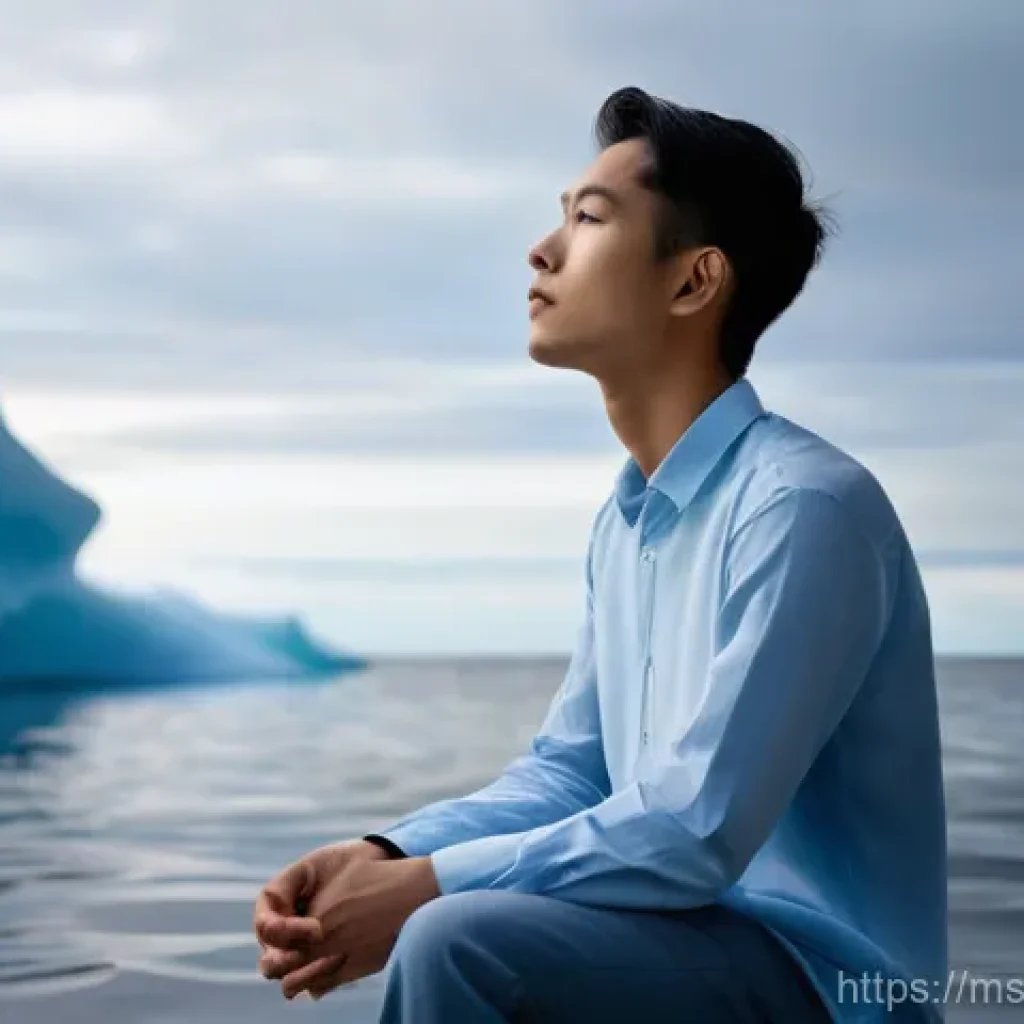 자기 객관화와 목표 달성의 법칙 - **A thoughtful individual of Malaysian descent, perhaps a young adult, sits in a calm, naturally lit...
