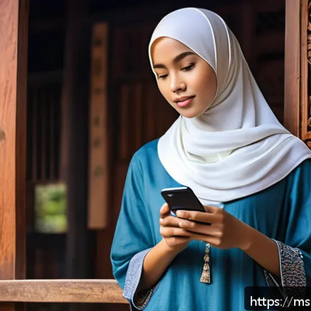 자기 객관화에 대한 사례 연구 - A young Malay woman in casual modern attire, wearing modest clothing and a light hijab, standing in ...